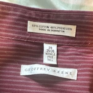 Geoffrey Beene Burgundy Striped Shirt
